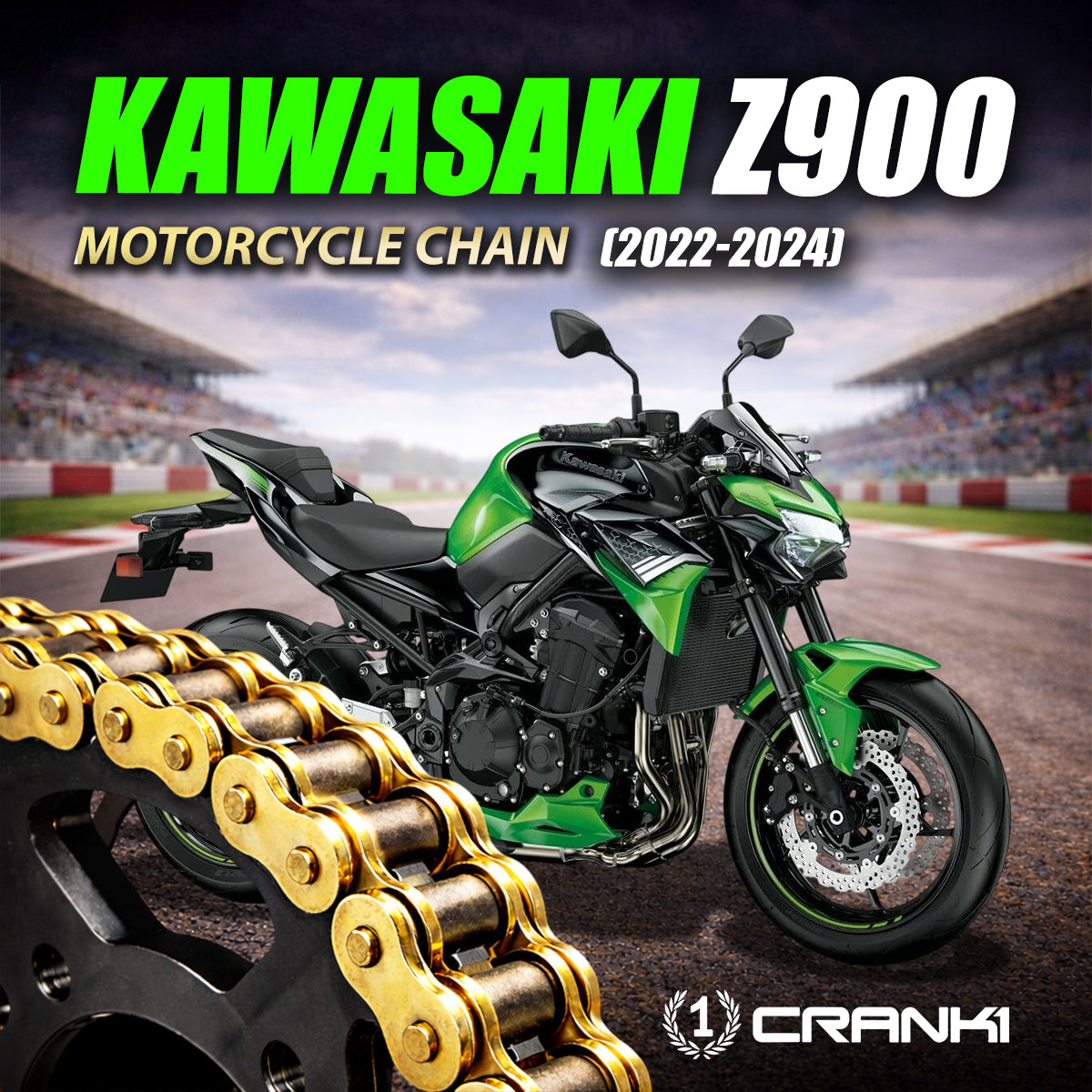 Chain For Kawasaki Z900 (2022-2024) - 525 Pitch x 114 Links Gold (ZVMX)