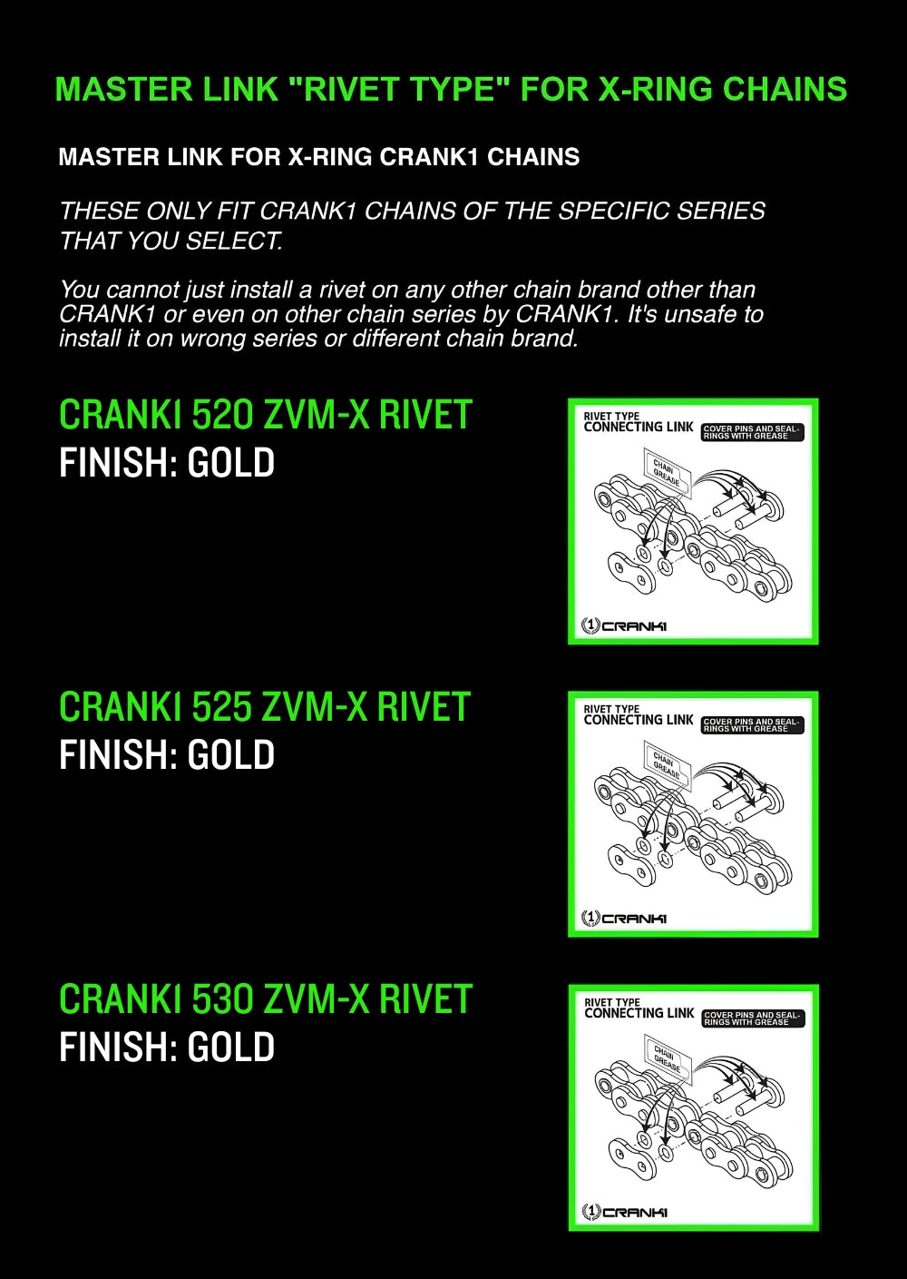 Master Link For X-Ring - 520 ZVM-X-RIVET LOCK