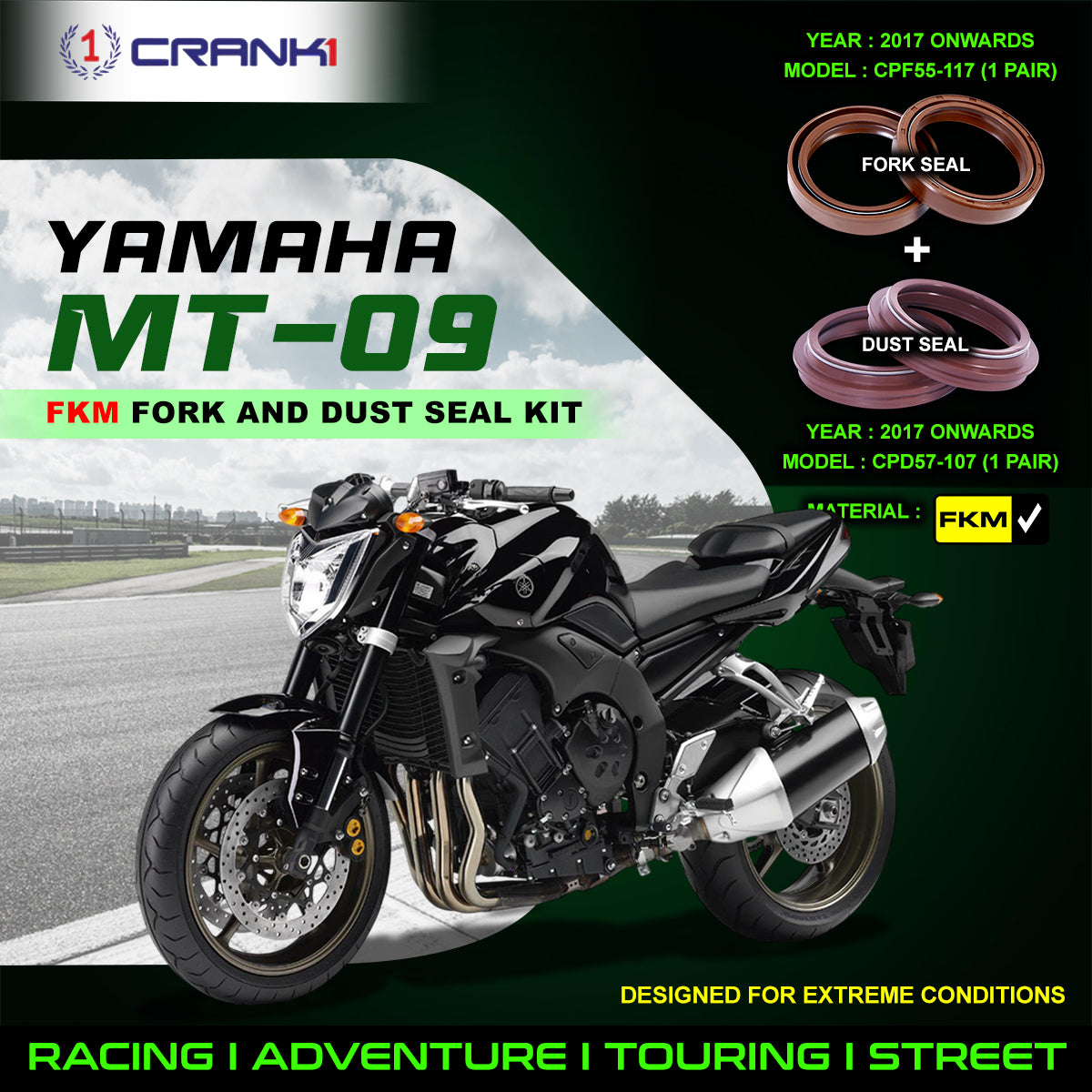 Fork And Dust Seals Kit For Yamaha MT-09 (2017 Onwards)