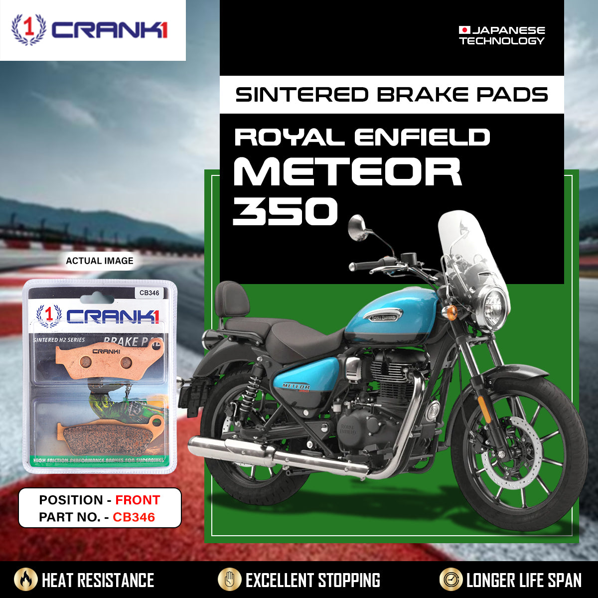 Sintered Brake Pads For Royal Enfield Meteor 350 - Front - CB346