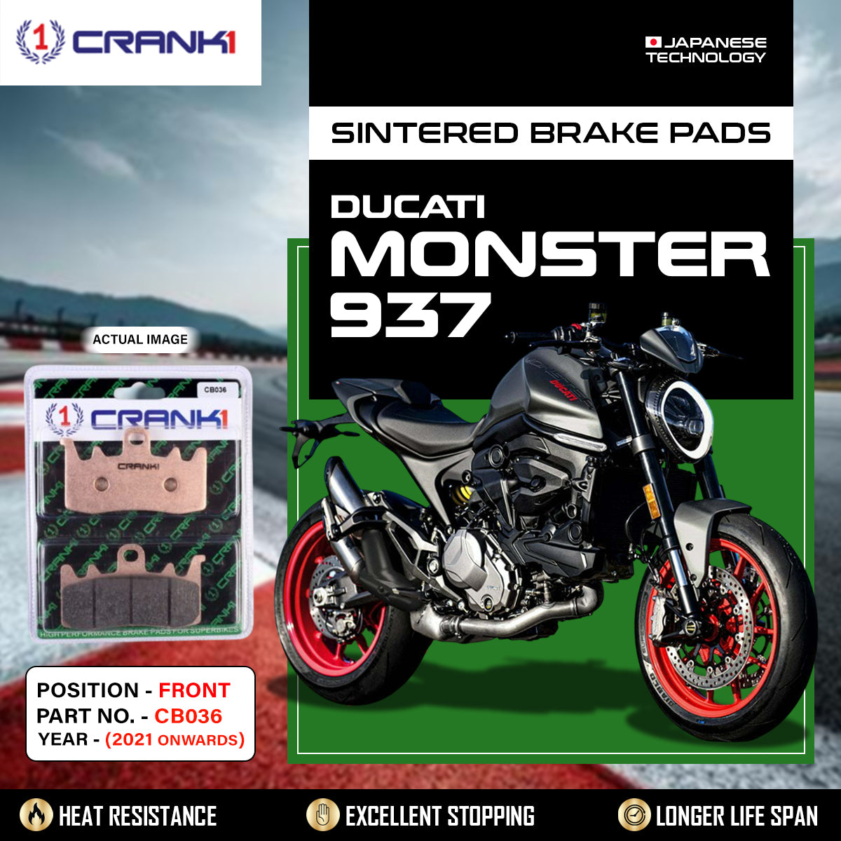 Sintered Brake Pads For Ducati Monster 937 (2012 Onwards) - Front - CB036 - 2 Sets