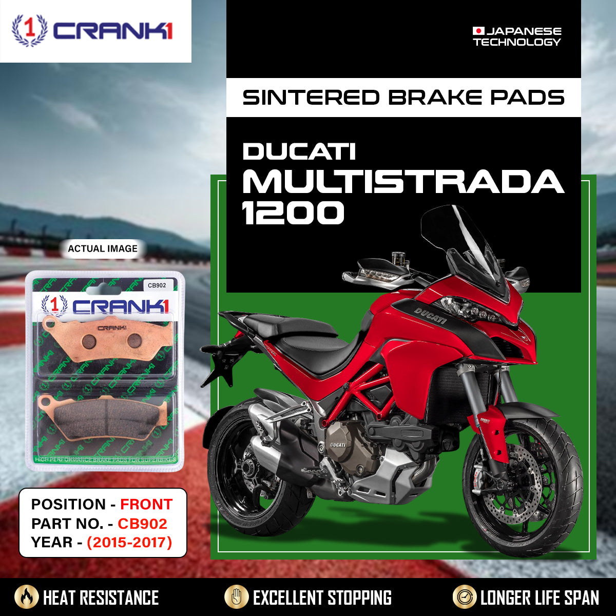 Sintered Brake Pads For Ducati Multistrada 1200 (2015-2017) - Front - CB902