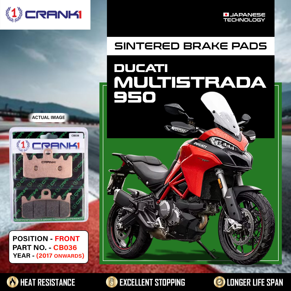 Sintered Brake Pads For Ducati Multistrada 950 (2017 Onwards) - Front - CB036 - 2 Sets