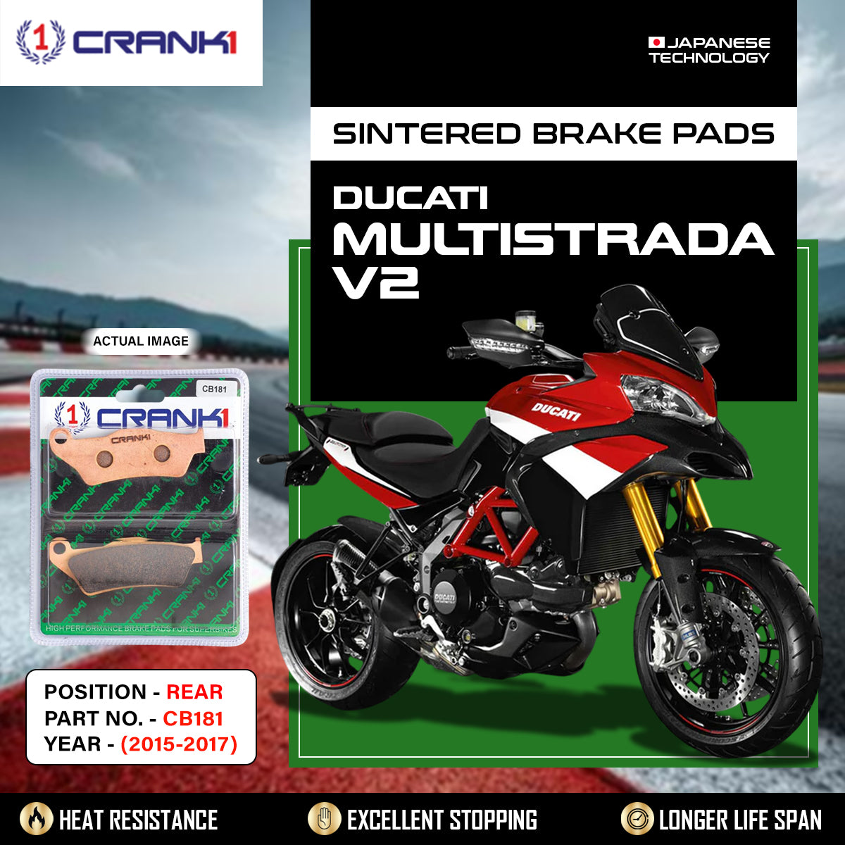 Sintered Brake Pads For Ducati Multistrada V2 (2015-2017) - Rear - CB181