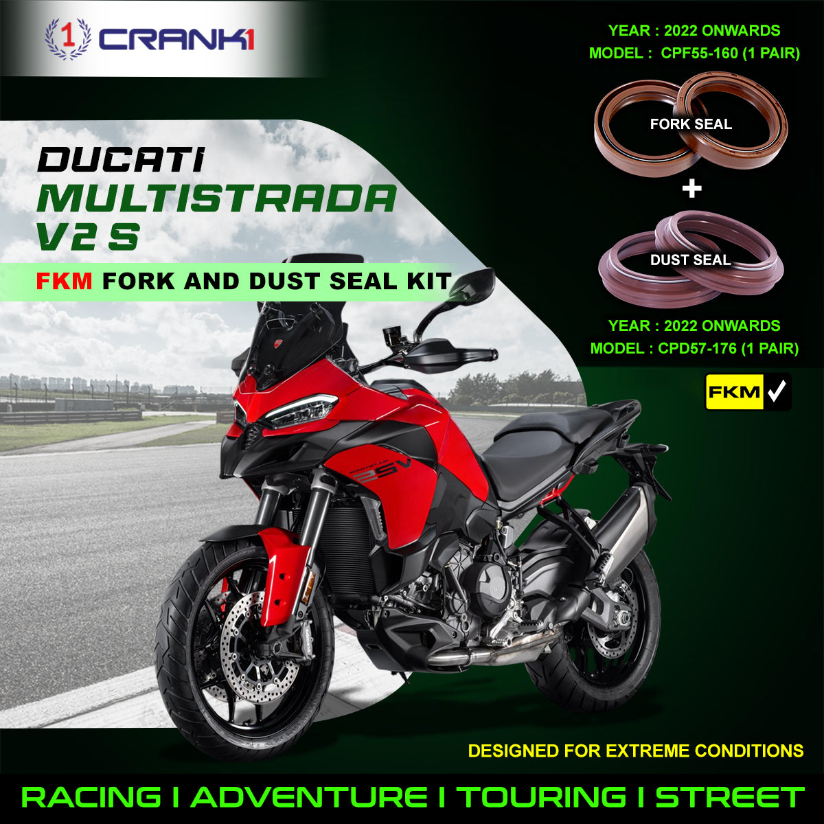 Fork And Dust Seals Kit For Ducati Multistrada V2 S (2022 Onwards)