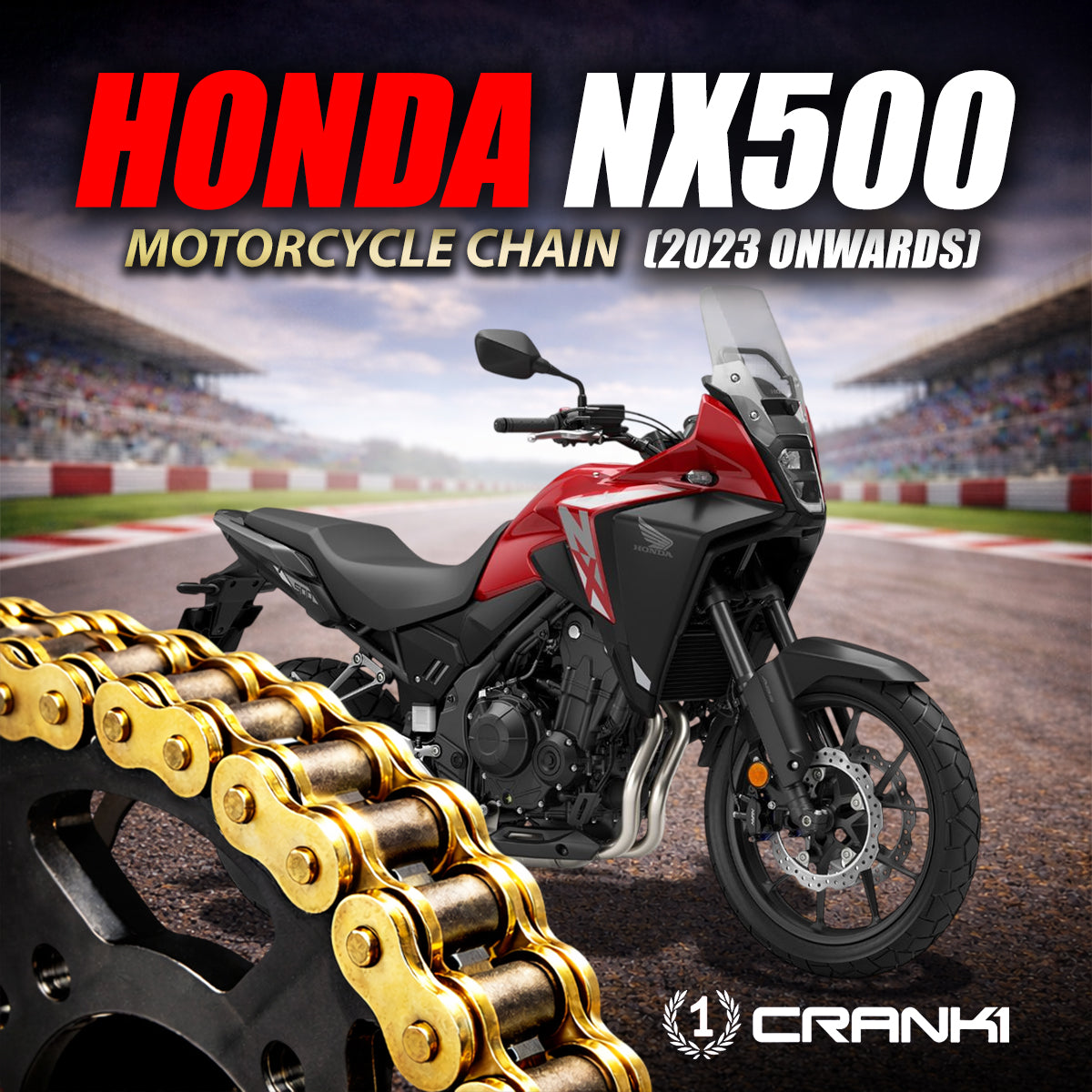 Chain For Honda NX500 (2023 Onwards) - 520 Pitch x 112 Links Gold (ZVMX)