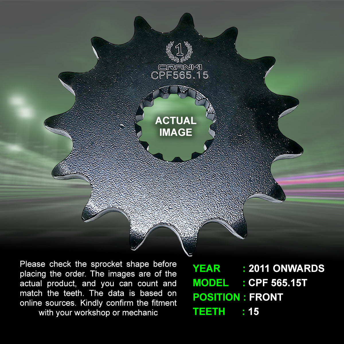 Sprocket For Kawasaki Ninja 650 (2011 Onwards) - Front - CPF565.15T