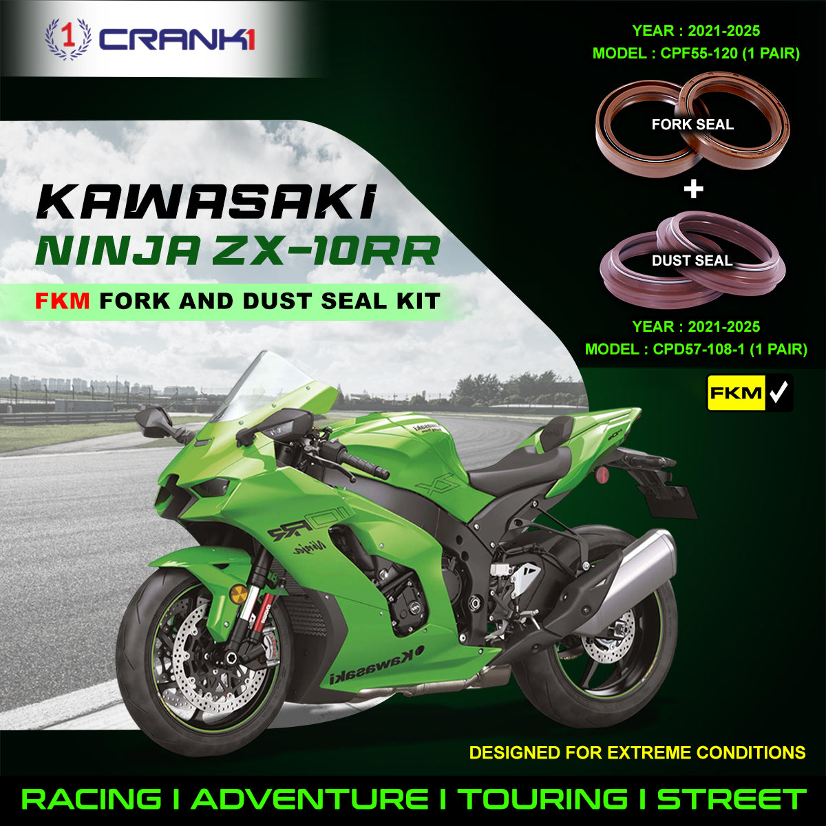 Fork And Dust Seals Kit For Kawasaki Ninja ZX-10RR (2021-2025)
