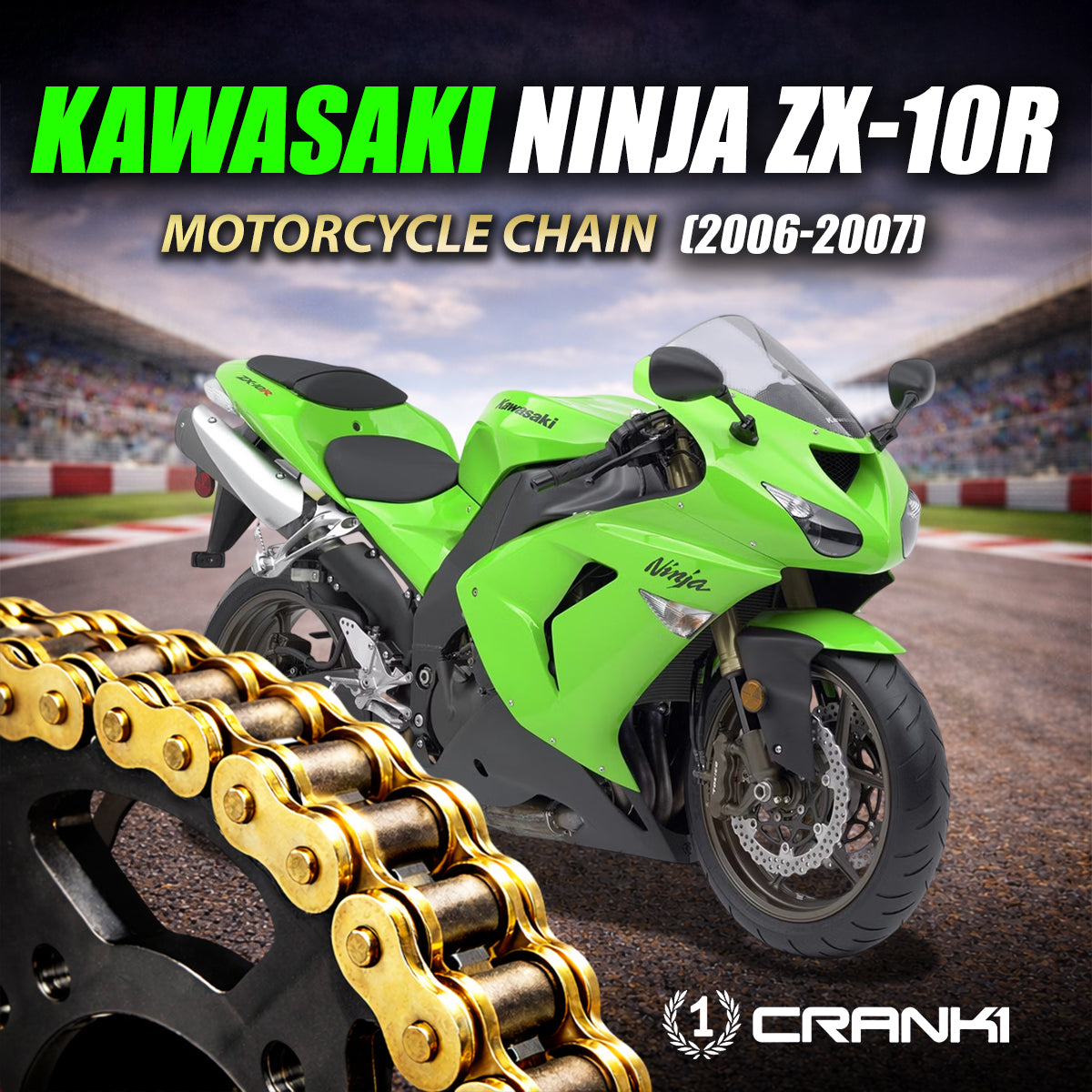 Chain For Kawasaki Ninja ZX-10R (2006-2007) - 525 Pitch x 110 Links Gold (ZVMX)