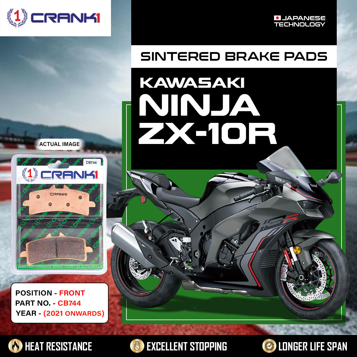 Sintered Brake Pads For Kawasaki Ninja ZX-10R (2021 Onwards) - Front - CB744 - 2 Sets