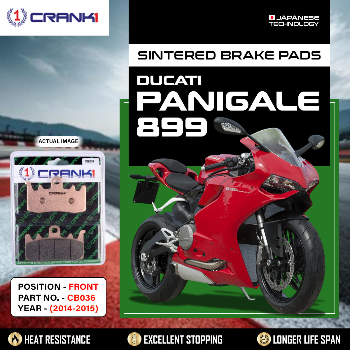 Sintered Brake Pads For Ducati Panigale 899 (2014-2015) - Front - CB036 - 2 Sets