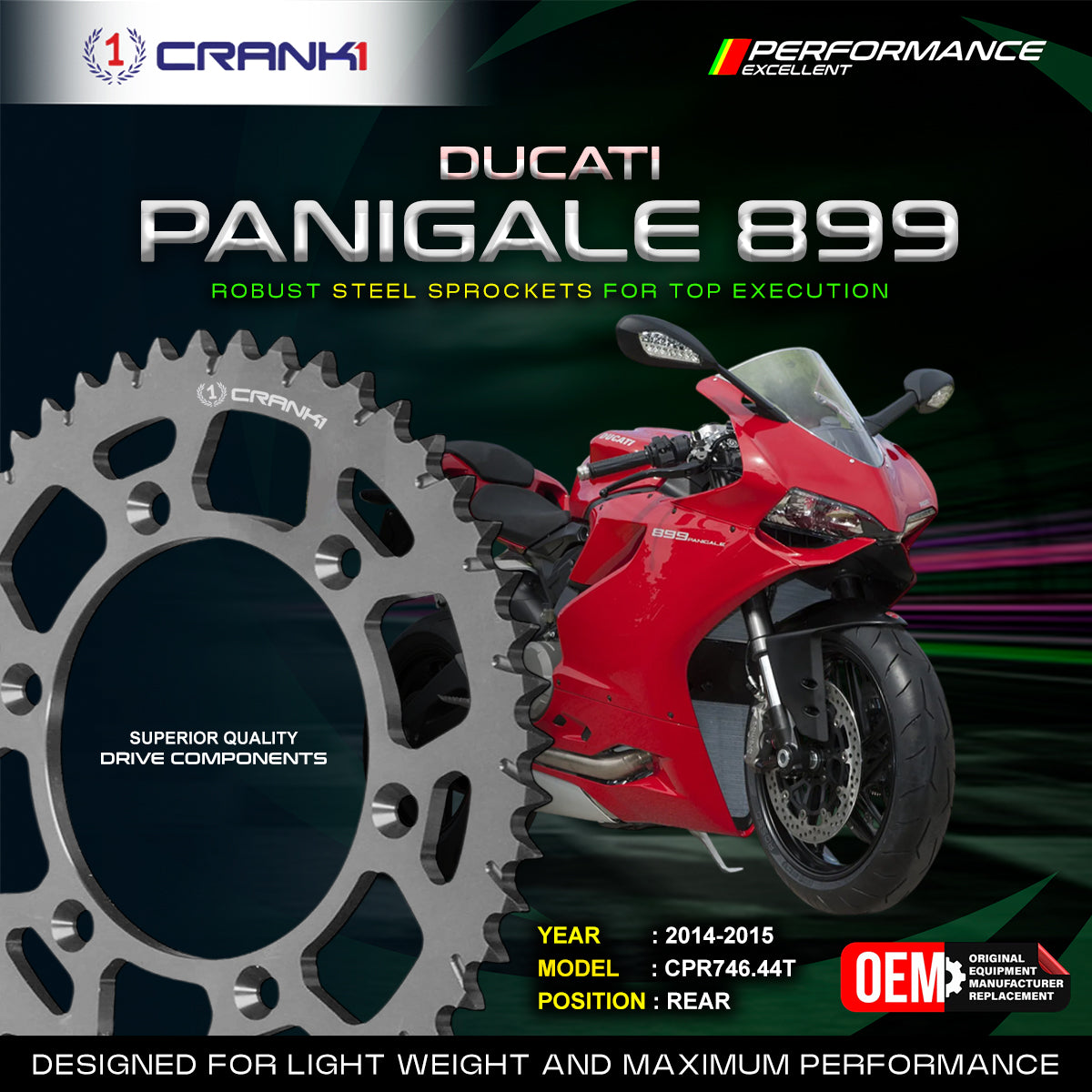 Sprocket For Ducati Panigale 899 (2014-2015) - Rear - CPR746.44T