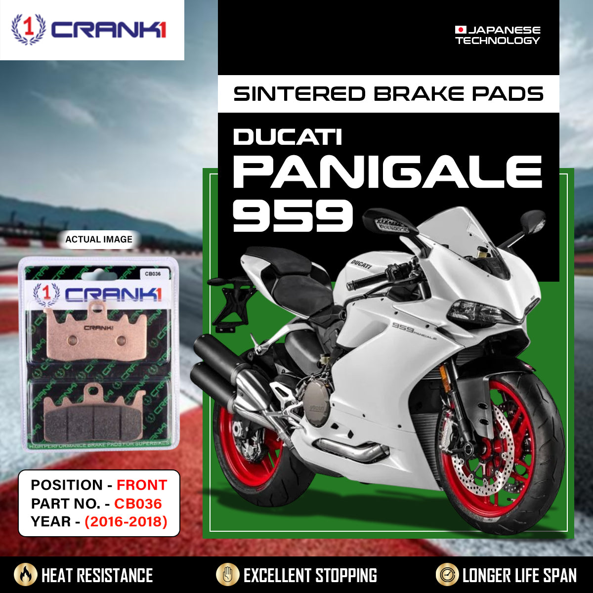 Sintered Brake Pads For Ducati Panigale 959 (2016-2017) - Front - CB036 - 2 Sets