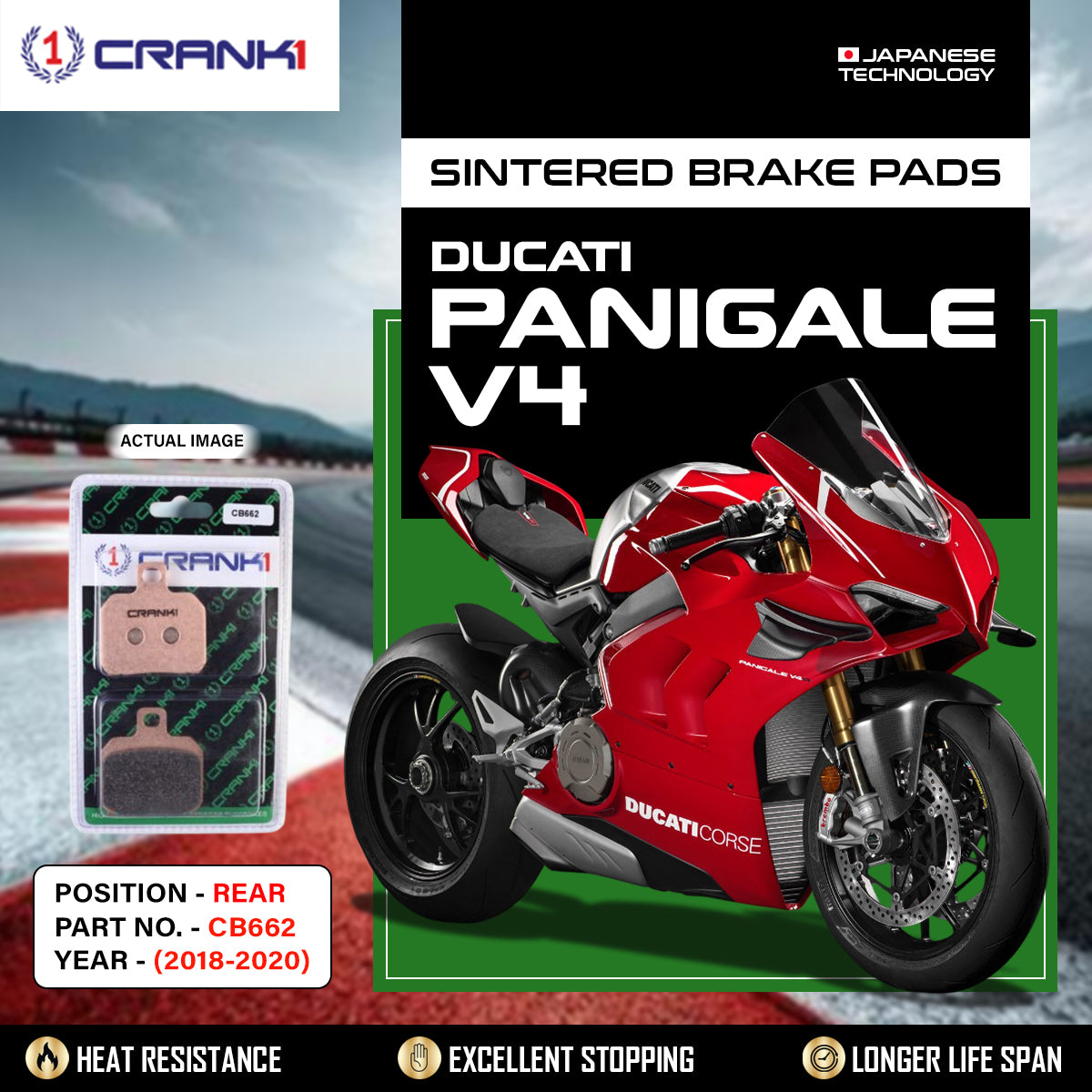 Sintered Brake Pads For Ducati Panigale V4 (2018-2020) - Rear - CB662