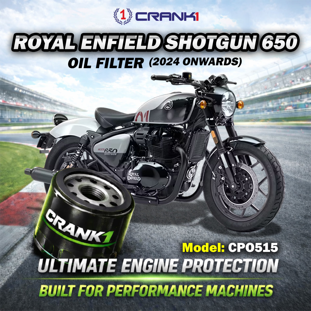 Oil Filter For Royal Enfield Shotgun 650 - CPO515