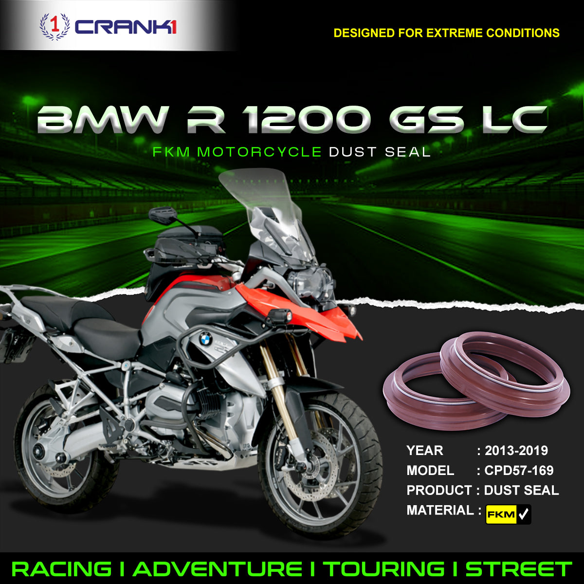 Fork Dust Seals Pair For BMW R 1200 GS LC (2013-2019) - CPD57-169