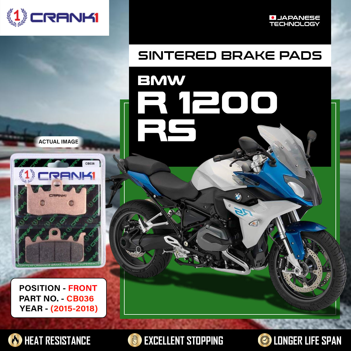 Sintered Brake Pads For BMW R 1200 RS (2015-2018) - Front - CB036 - 2 Sets