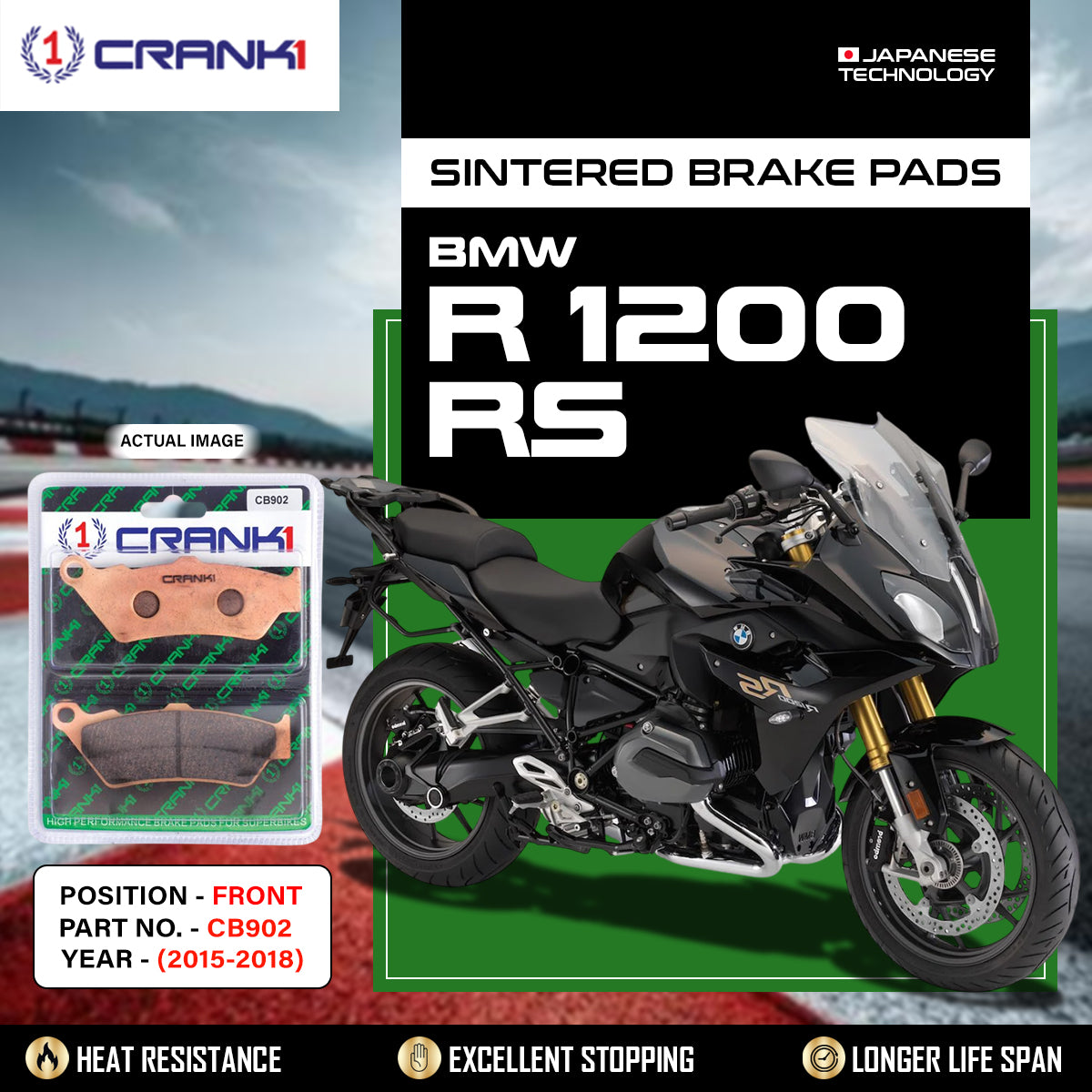 Sintered Brake Pads For BMW R 1200 RS (2015-2018) - Front - CB902 - 2 Sets