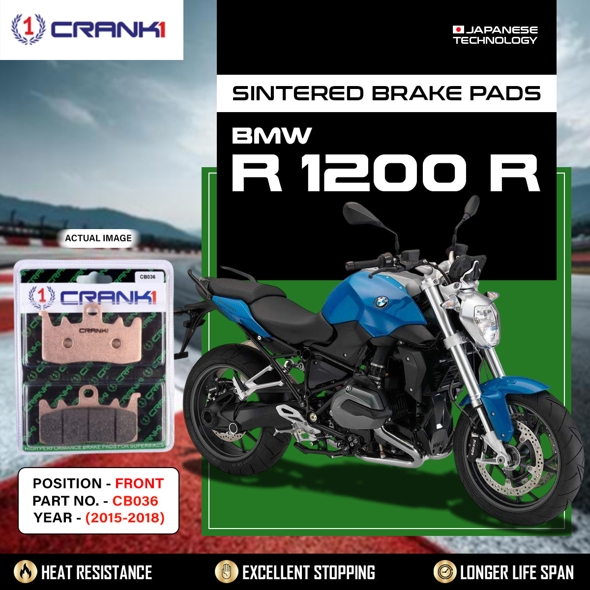 Sintered Brake Pads For BMW R 1200 R (2015-2018) - Front - CB036 - 2 Sets