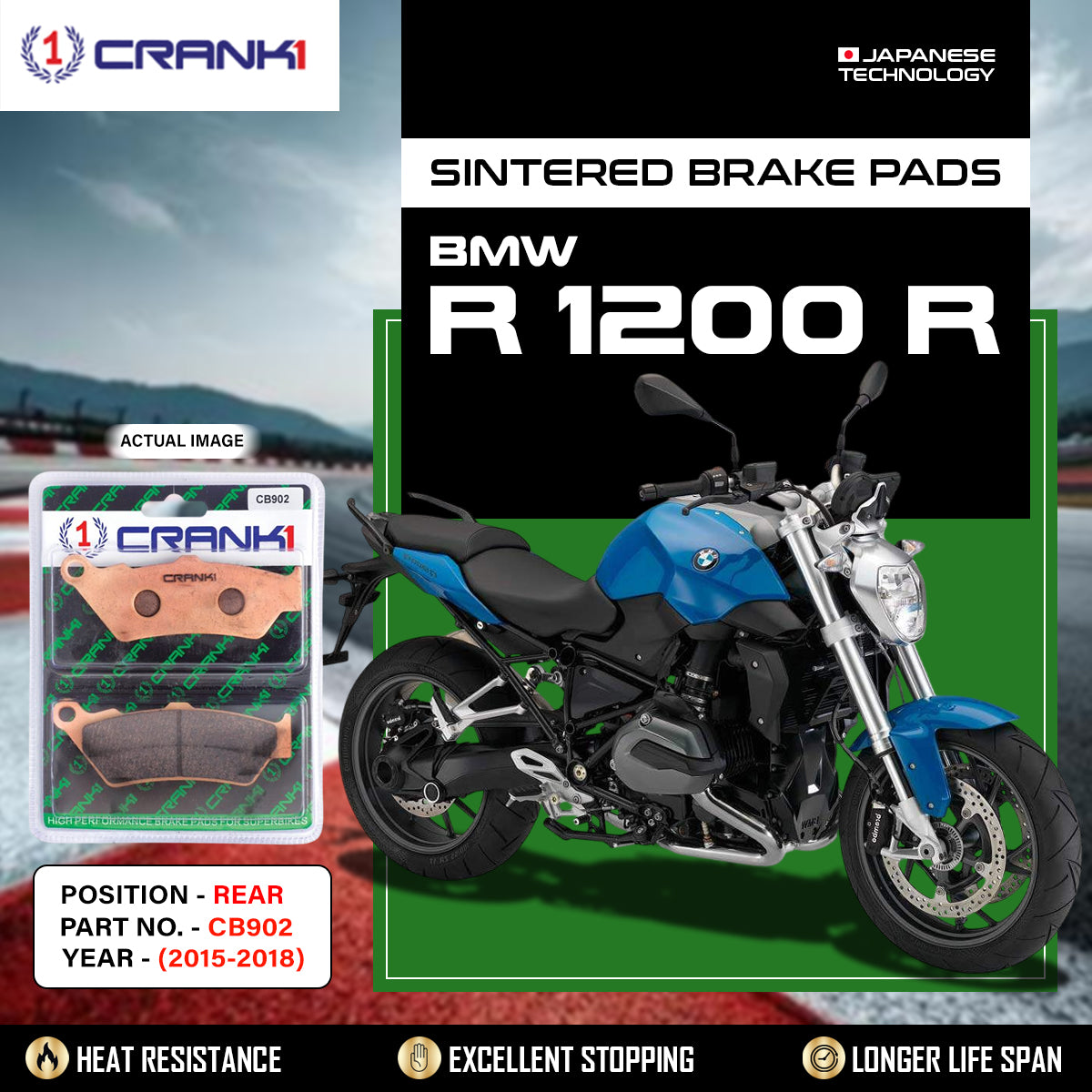 Sintered Brake Pads For BMW R 1200 R (2015-2018) - Rear - CB902