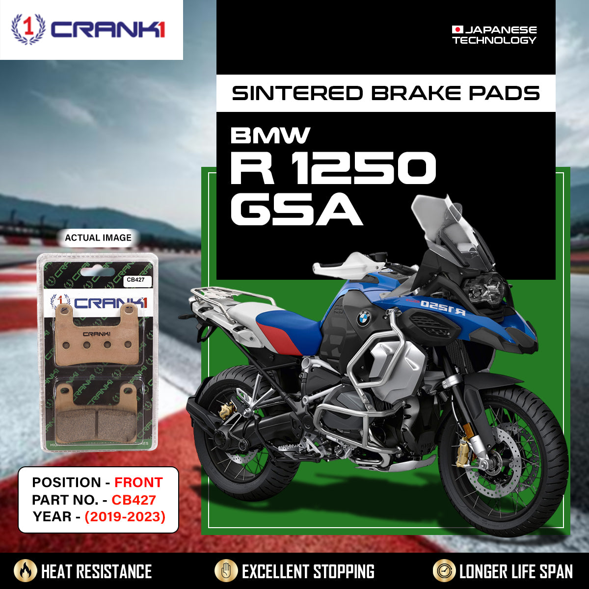 Sintered Brake Pads For BMW R 1250 GSA (2019-2023) - Front - CB427 - 2 Sets Required