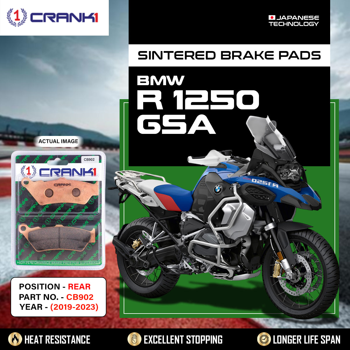 Sintered Brake Pads For BMW R 1250 GSA (2019-2023) - Rear - CB902