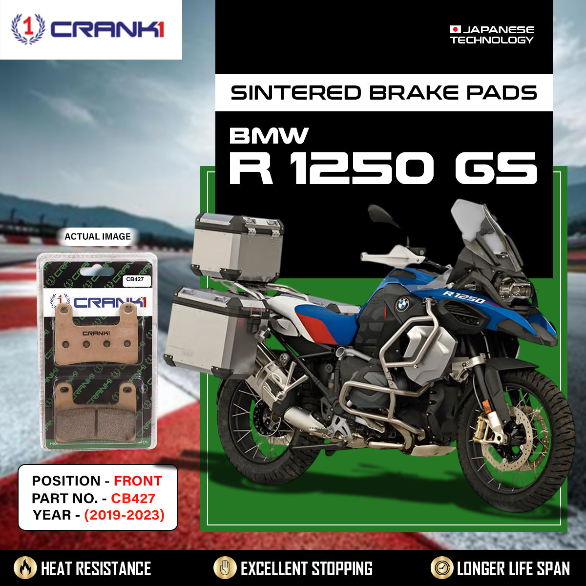 Sintered Brake Pads For BMW R 1250 GS (2019-2023) - Front - CB427 - 2 Sets Required