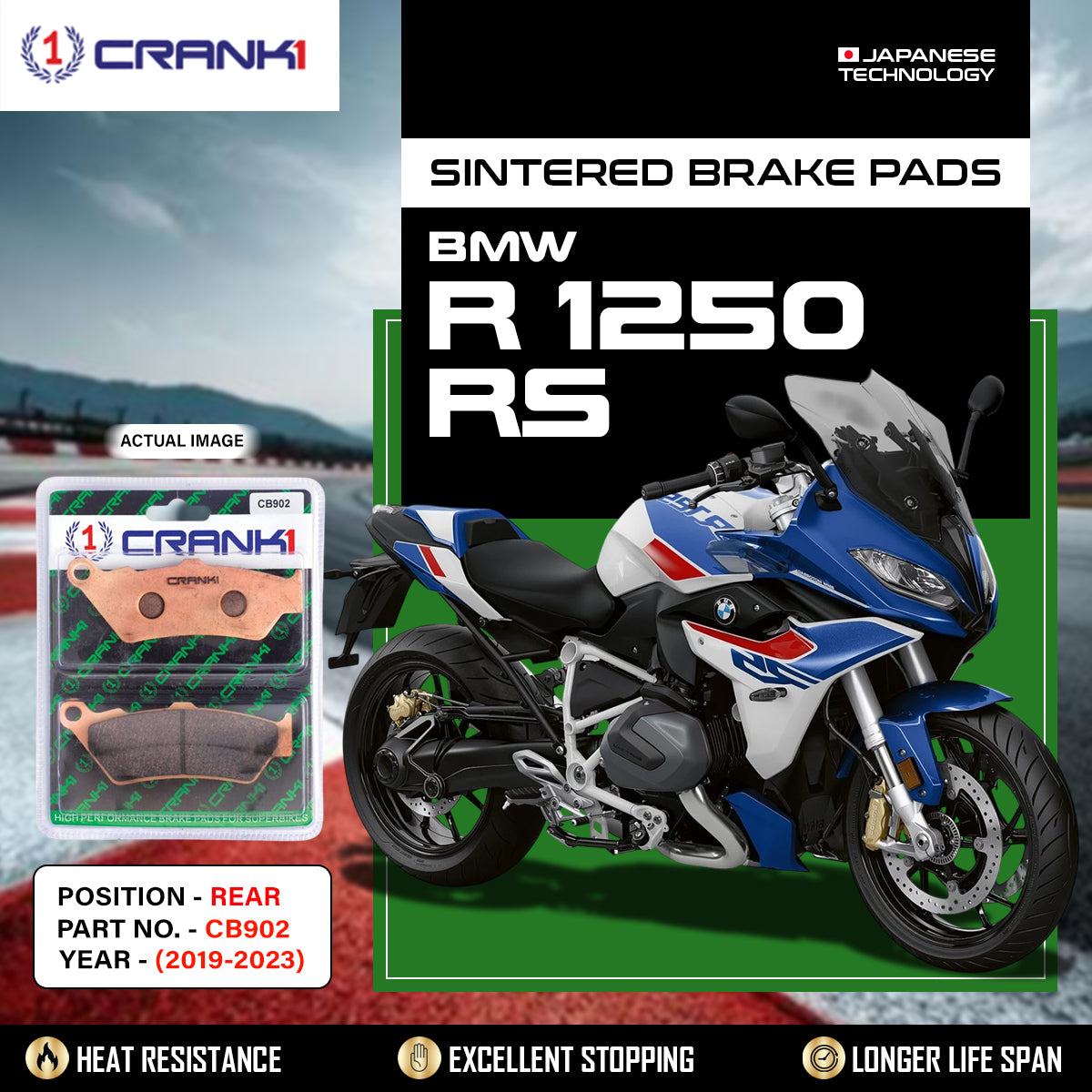 Sintered Brake Pads For BMW R 1250 RS (2019-2023) - Rear - CB902