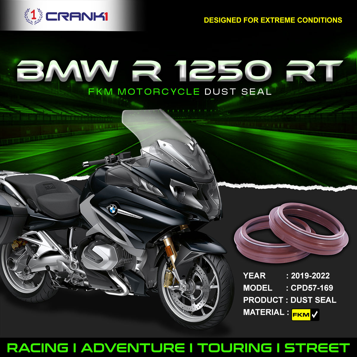 Fork Dust Seals Pair For BMW R 1250 RT (2019-2022) - CPD57-169