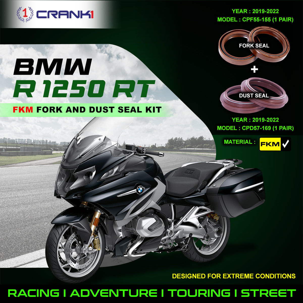 Fork And Dust Seals Kit For BMW R 1250 RT (2019-2022)