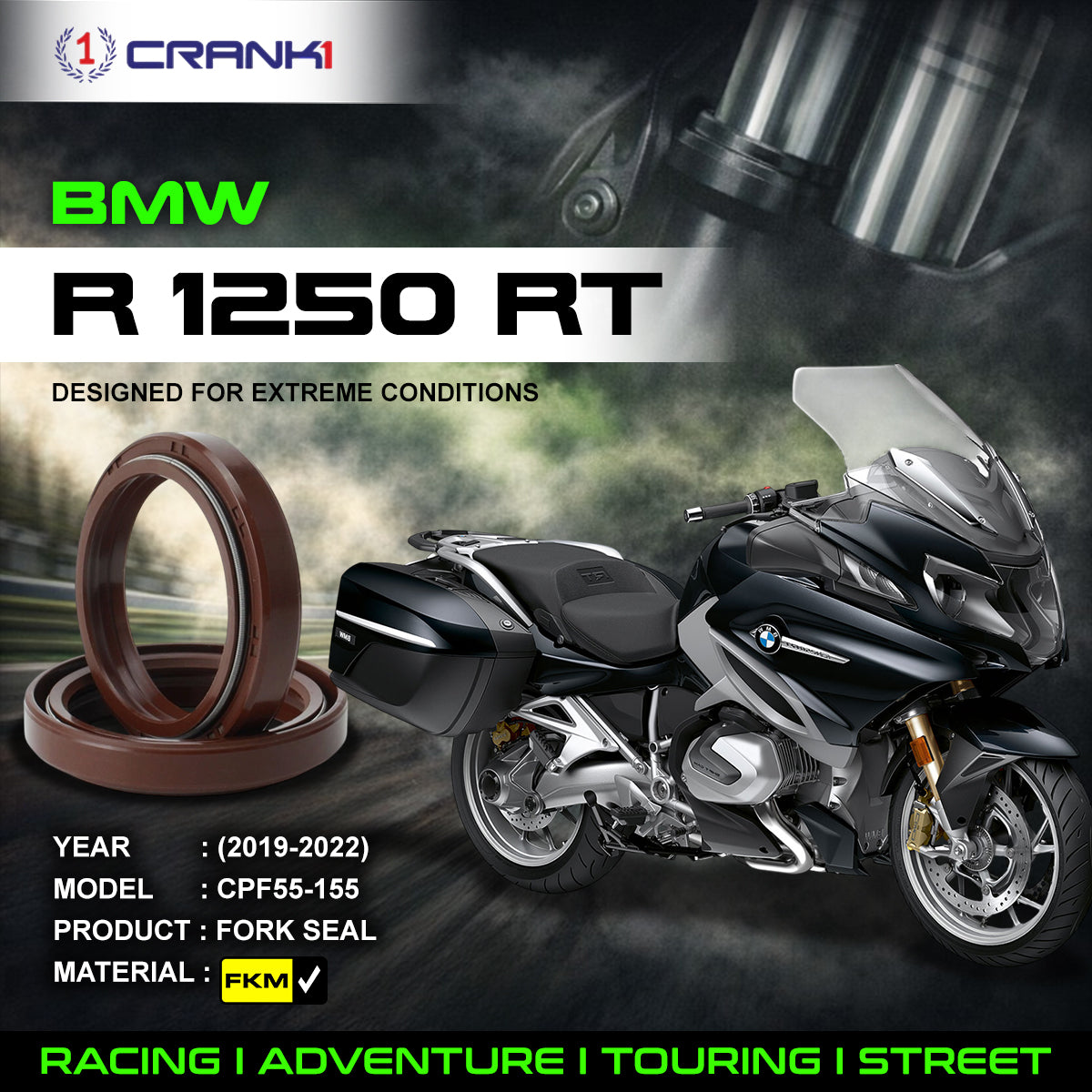 Fork Oil Seals Pair For BMW R 1250 RT (2019-2022) - CPF55-155
