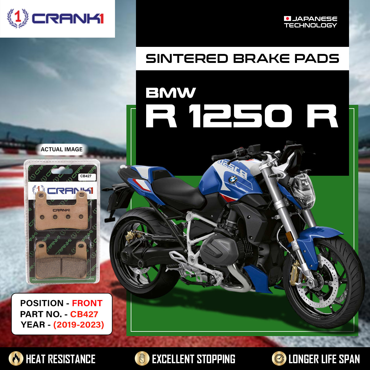 Sintered Brake Pads For BMW R 1250 R (2019-2023) - Front - CB427 - 2 Sets Required