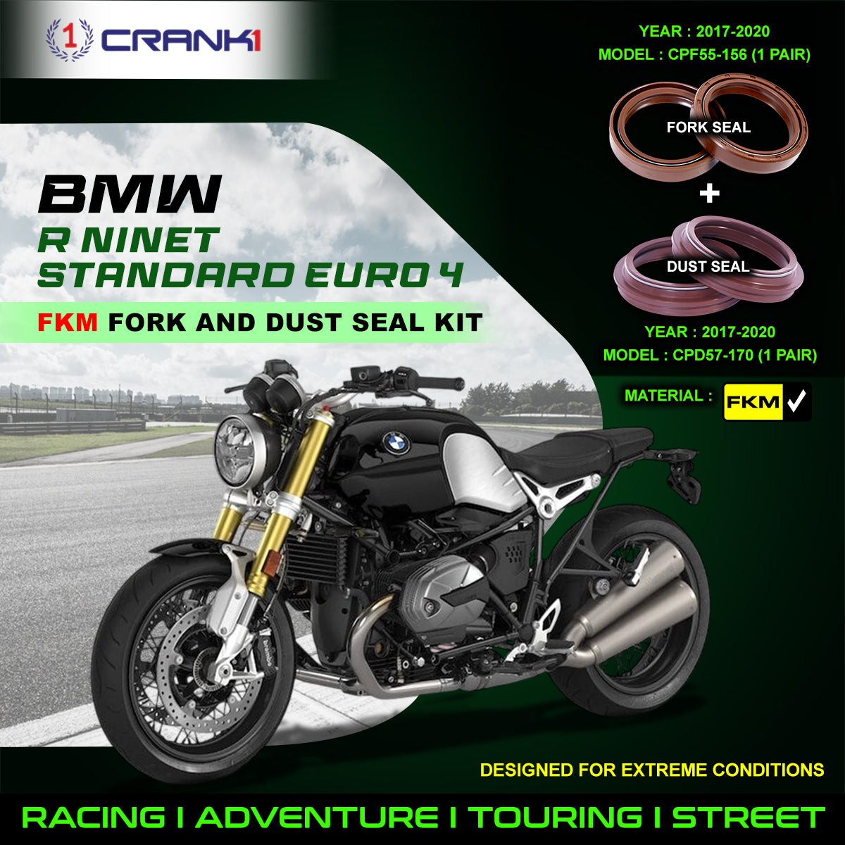 Fork And Dust Seals Kit For BMW R nineT Standard Euro 4 (2017-2020)