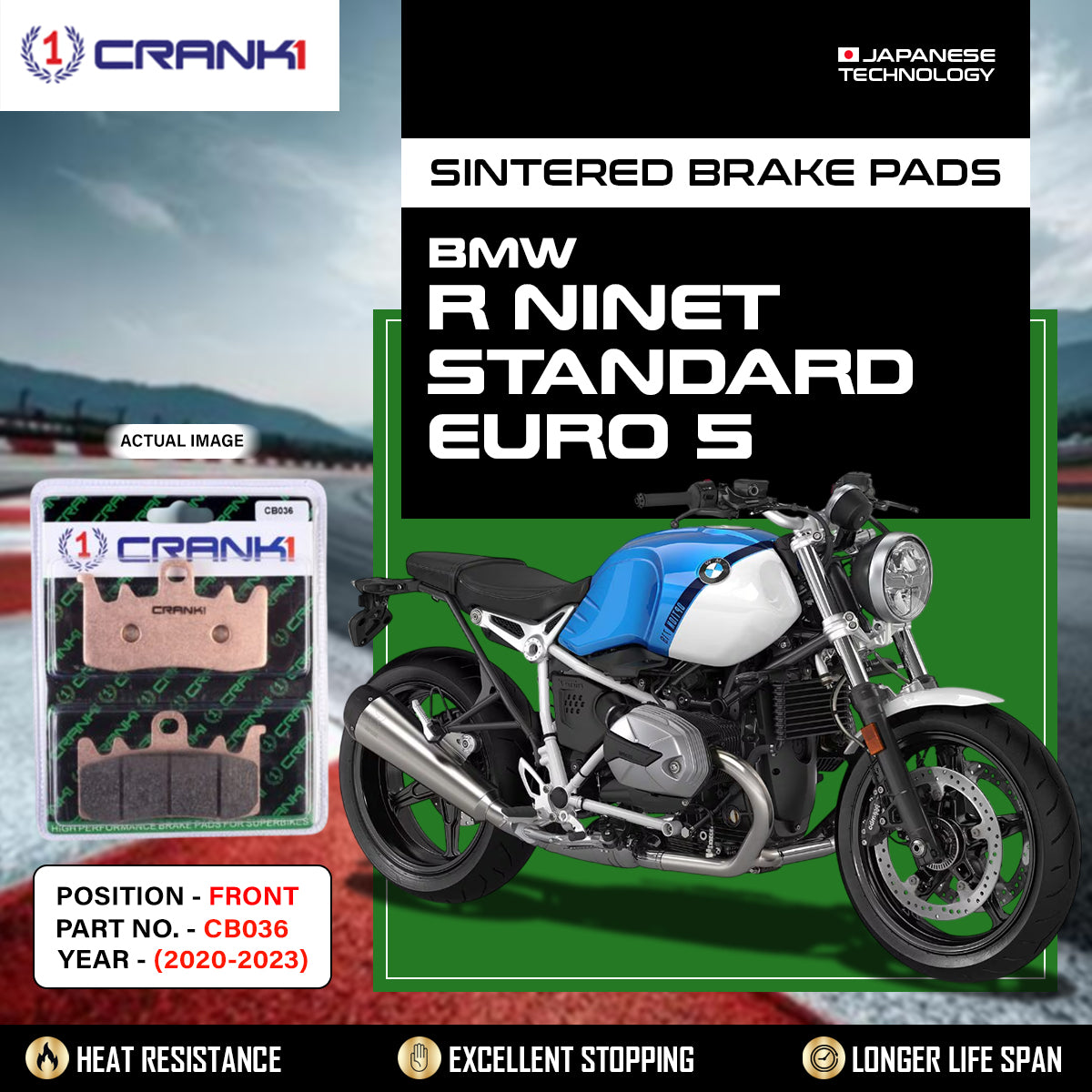 Sintered Brake Pads For BMW R nineT Standard Euro 5 (2020-2023) - Front - CB036 - 2 Sets