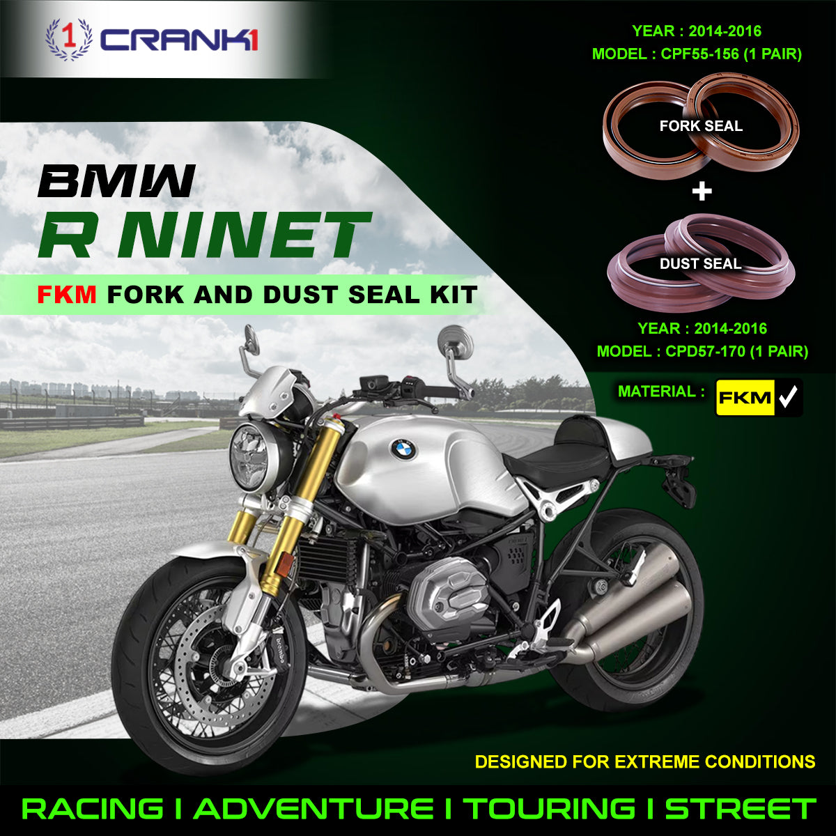 Fork And Dust Seals Kit For BMW R nineT (2014-2016)