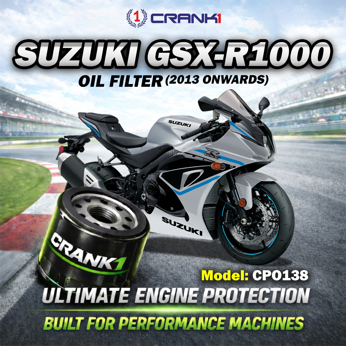 Oil Filter For Suzuki GSX-R1000 (2013 Onwards) - CPO138