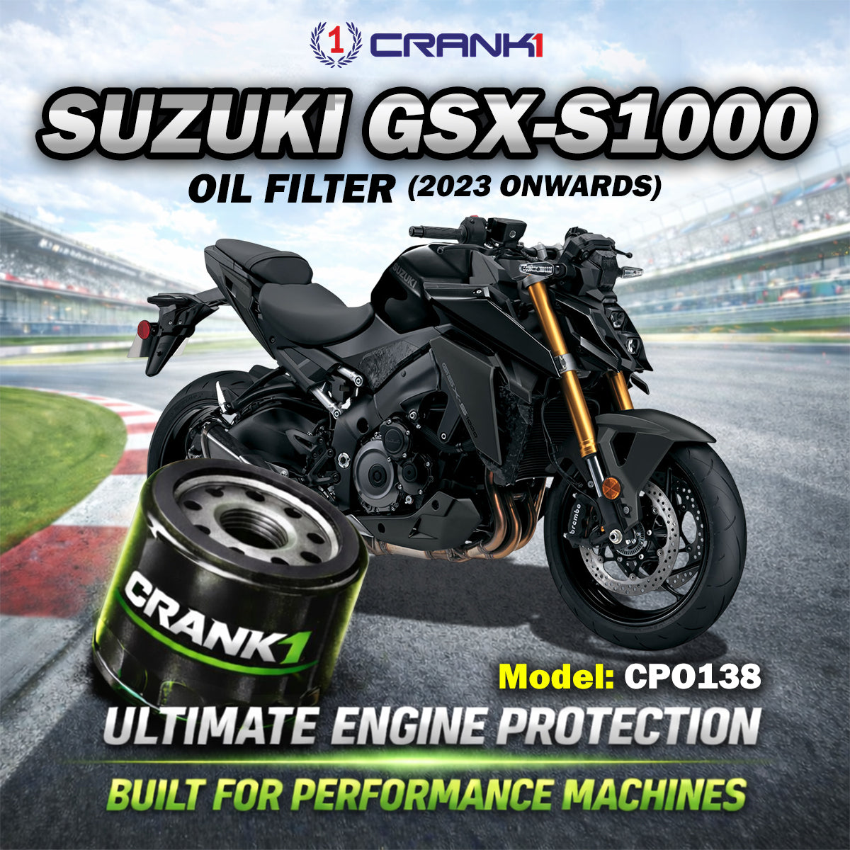 Oil Filter For Suzuki GSX-S1000 (2023 Onwards) - CPO138