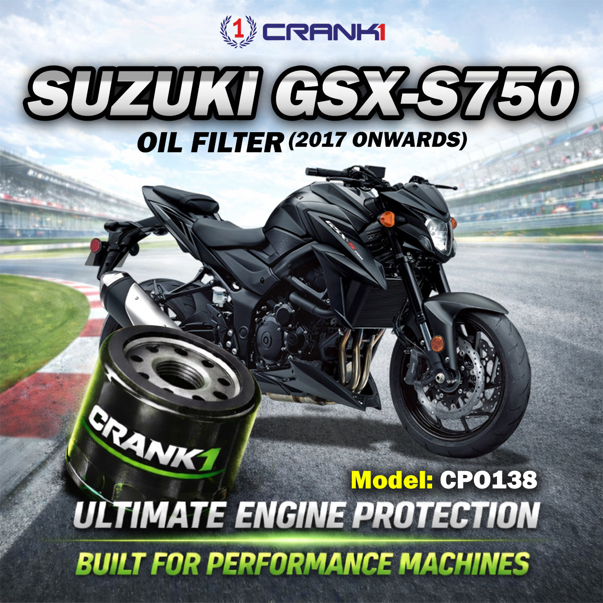 Oil Filter For Suzuki GSX-S750 (2017 Onwards) - CPO138