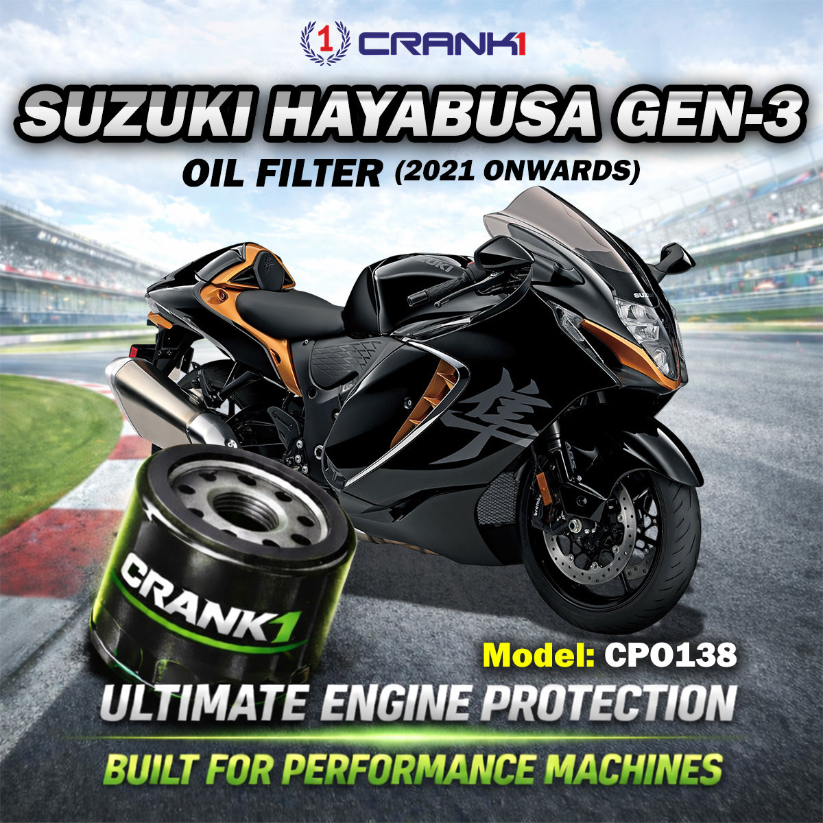 Oil Filter For Suzuki Hayabusa GEN-3 (2021 Onwards) - CPO138