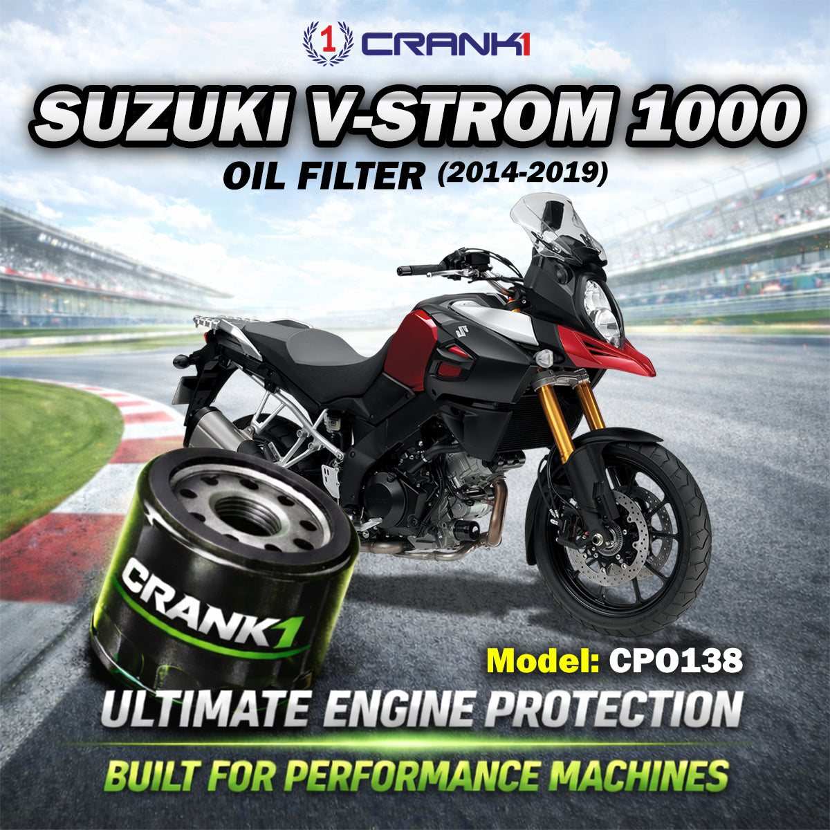 Oil Filter For Suzuki V-Strom 1000 (2014-2019) - CPO138