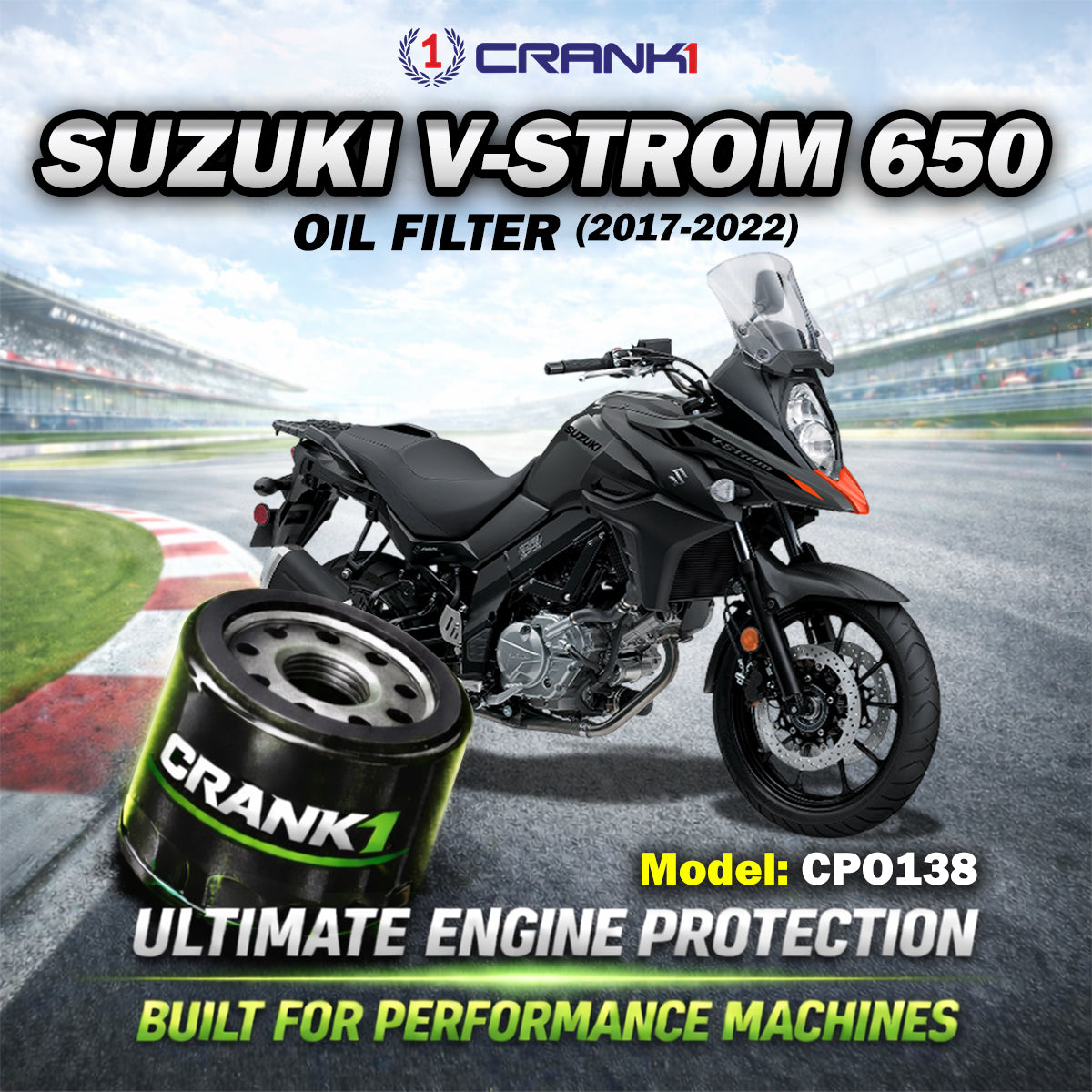 Oil Filter For Suzuki V-Strom 650 (2017-2022) - CPO138