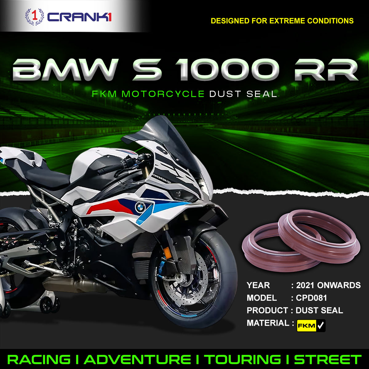 Fork Dust Seals Pair For BMW S 1000 RR (2021 Onwards) - CPD081