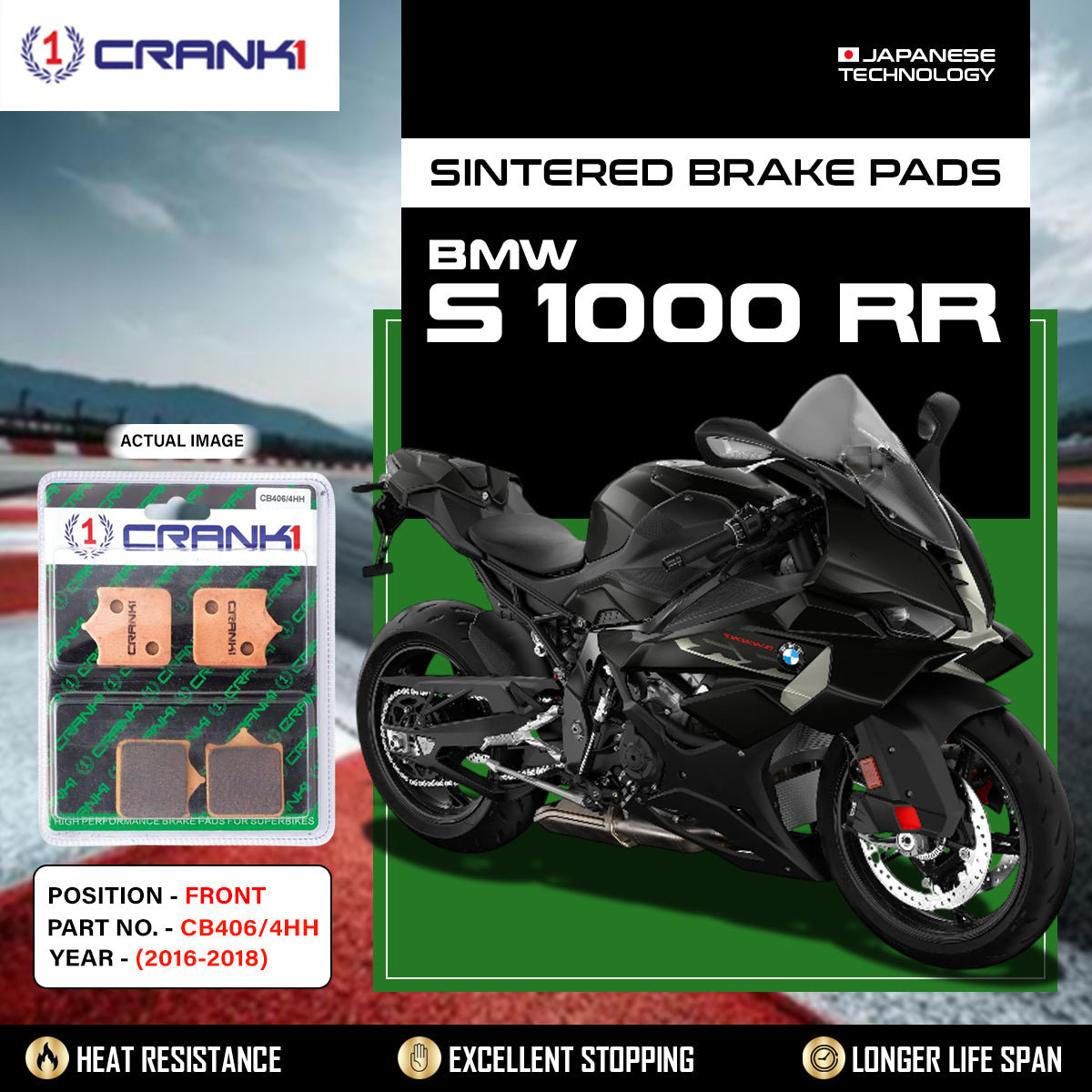 Sintered Brake Pads For BMW S 1000 RR (2016-2018) - Front - CB406/4 - 2 Sets