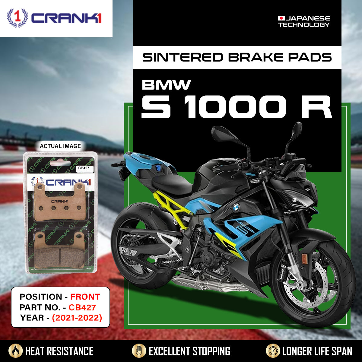 Sintered Brake Pads For BMW S 1000 R (2021-2022) - Front - CB427 - 2 Sets Required