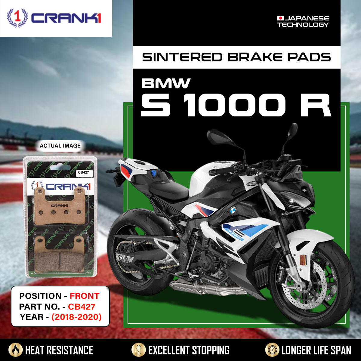 Sintered Brake Pads For BMW S 1000 R (2018-2020) - Front - CB427 - 2 Sets Required