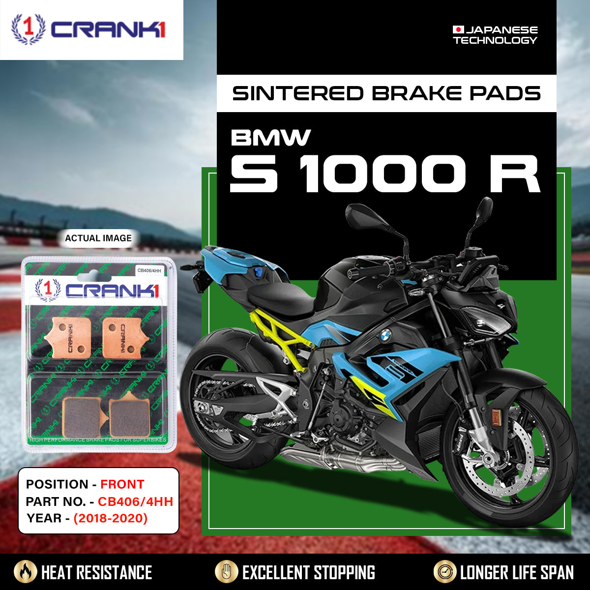 Sintered Brake Pads For BMW S 1000 R (2018-2020) - Front - CB406/4 - 2 Sets