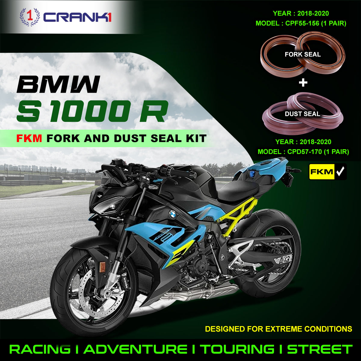 Fork And Dust Seals Kit For BMW S 1000 R (2018-2020)