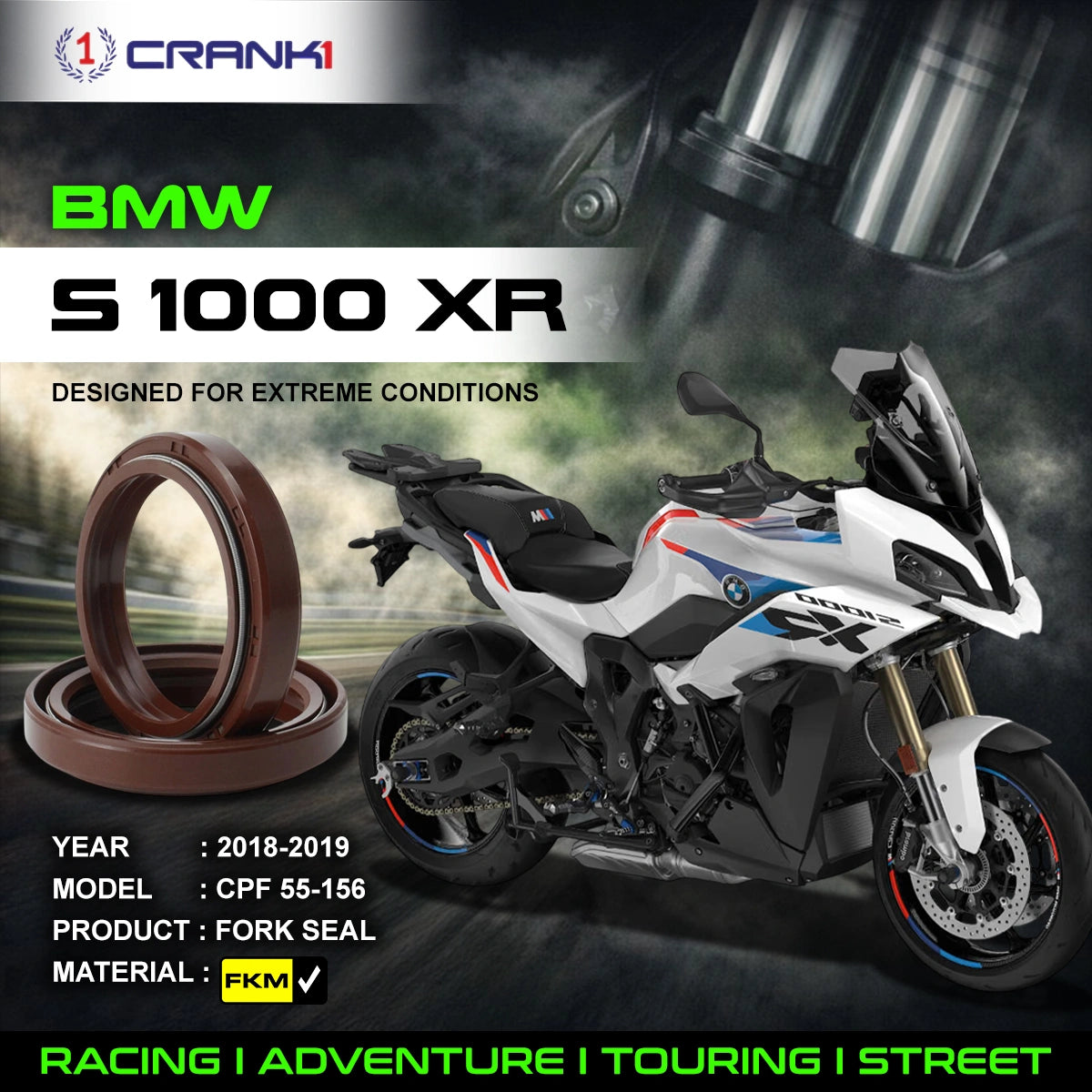 Fork Oil Seals Pair For BMW S 1000 XR (2018-2019) - CPF55-156