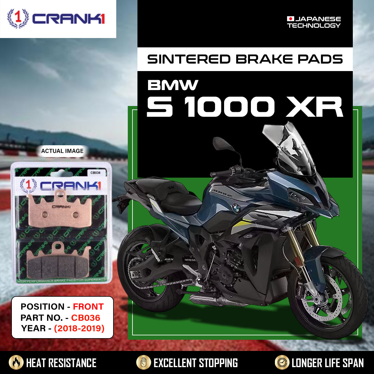 Sintered Brake Pads For BMW S 1000 XR (2018-2019) - Front - CB036 - 2 Sets