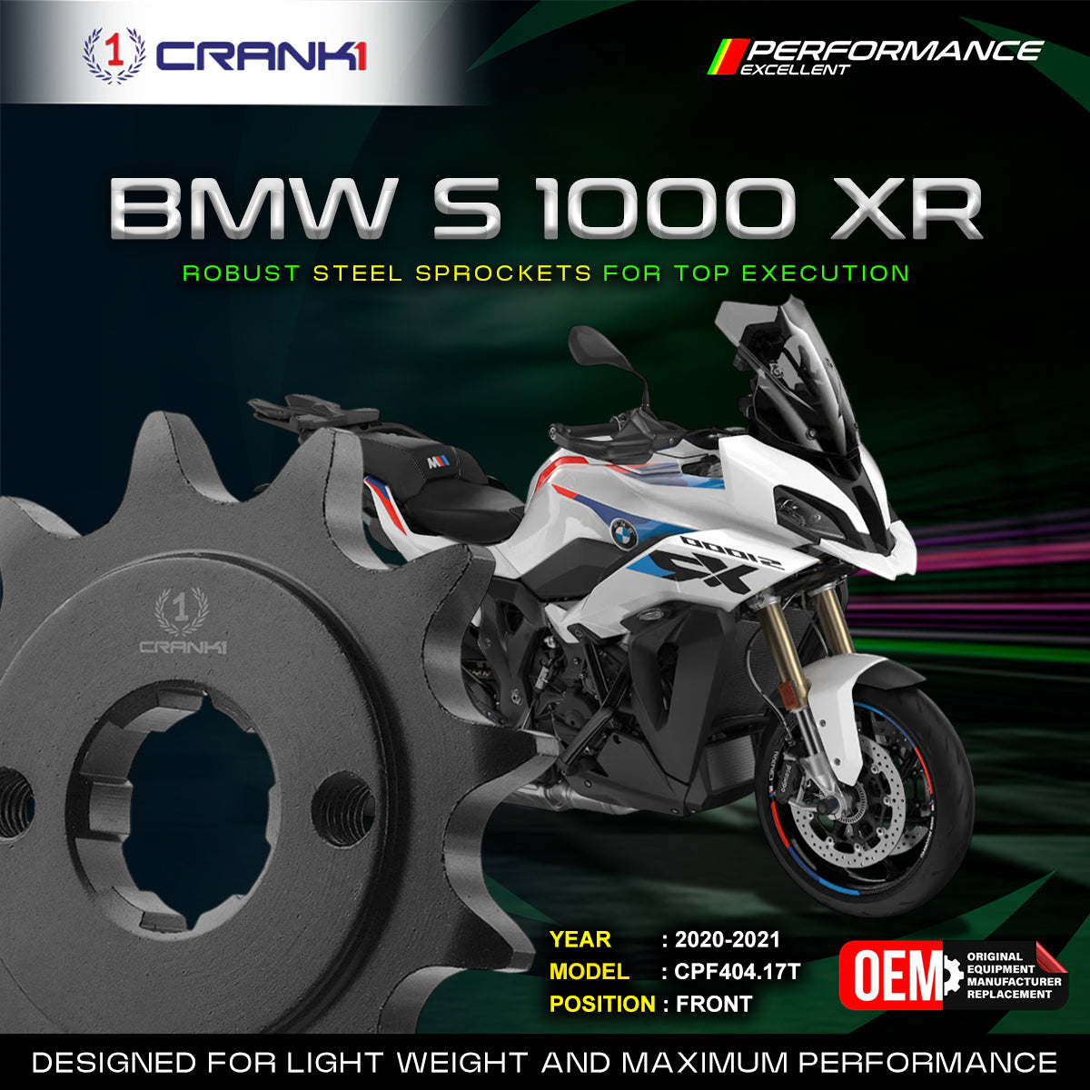 Sprocket For BMW S 1000 XR (2020-2021) - Front - CPF404.17T